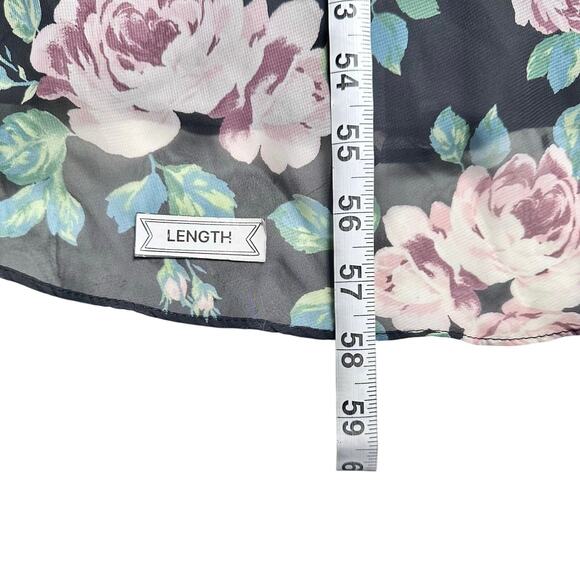 Lulus | Women | Legendary Romantic Dark Floral Chiffon Wrap Maxi Dress | Size XL - Picture 6 of 16